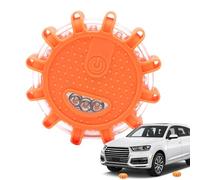 brooksnaji LED Warning Flash Light - Safety Roadside Beacon, Waterproof Flashing Signal With 9 Lighting Modes For Minivan, Truck, Strobe Lamp, Magnetic Base, Battery Powered Hazard Alert Accessory