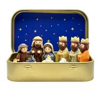 brooksnaji Miniature Nativity Scene - 3D Printing Religious Statues Tin Box