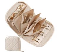 brooksnaji Travel Jewelry Bag Multi-Compartment Foldable Portable Ring Bag