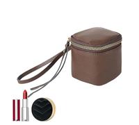brooksnaji Waterproof Cosmetic Bag, Travel Toiletry Bag | Small Cosmetic Bag PU Leather Beauty Case,Square Makeup Case with Zipper Toiletry Keyboard for Coin and, mocha, riferimento alla