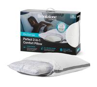 Brookstone 2-in-1 Comfort Memory Foam Pillow with Better Than Down Fill for Firm Yet Plush Feel | Innovative Hybrid Design Bed Pillow with Dual-Sided Cool & Warmth Comfort All Seasons | Soft Pillow