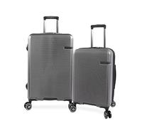 Brookstone Luggage Nelson 2pc Hardside Spinner Luggage Set, Charcoal, 2 Piece Set, Nelson 2pc Hardside Spinner Luggage Set