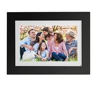 Brookstone PhotoShare 10” Smart Digital Picture Frame, Send Pics from Phone to Frames, WiFi, 8 GB, Holds 5,000+ Pics, HD Touchscreen, Premium Black Wood, Easy Setup, No Fees