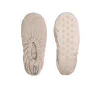 Brookstone Plush Footies - Memory Foam Slippers with Ultra-Soft Sherpa, Non-Skid Sole, One-Size-Fits-Most, Machine Washable for Women, Stocking Stuffers and Gifts