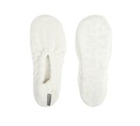Brookstone Plush Footies - Memory Foam Slippers with Ultra-Soft Sherpa, Non-Skid Sole, One-Size-Fits-Most, Machine Washable for Women, Stocking Stuffers and Gifts
