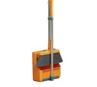 Broom and Dustpan Comb Set,Long Handle Lightweight 180° Rotating Broom Combo | Stand up and Dust Pans for Dining Room, Bathroom, Garage, Kitchen, Bedroom Lobby