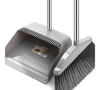 Broom and Dustpan Set for Home | Indoor & Outdoor Sweeping | Standing Dustpan and Broom Set | Long Handle Broom with Dustpan | Broom and Dustpan Combo for Offices Home Kitchen Lobby Floor Use