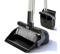 Broom and Dustpan Set for Home with Long Handle Dustpan Brush for Home Kitchen Room Office Lobby Floor Indoor Outdoor Essentials Upright Standing Broom with Dustpan Combo