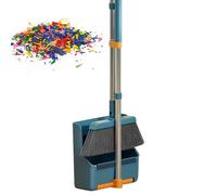 Broom and Dustpan Set | Long Handle Lightweight 180° Rotating Broom Combo,Stand up and Dust Pans for Dining Room, Bathroom, Garage, Kitchen, Bedroom Lobby