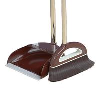 Broom and Dustpan Set, Standing Air Broom with Anti-Slip Long Handle & Dustpan Combo Set, Dust Pan and Brush for Home Kitchen Room