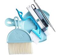 Broom and Dustpan Tweezers Tongs Cleaning brushes Groove Gap Clean tool Set 4 Pcs Kitchen Cleaning Brushes mini Kit Multipurpose Small Set