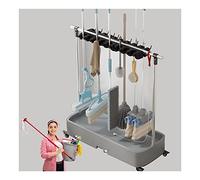 Broom And Mop Holder Drain Rack Broom Mop Holder Floor Standing Put Wet Mops,Cleaning Tool Cart, Movable Commercial Mop Rack,Cleaning Supplies Organizer,Garden Tool Storage,Mop for