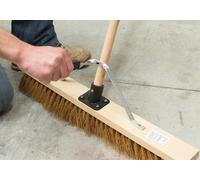 Broom Brush 304mm 12" Stiff Bassine Bristles Sweeping Replacement 23mm 15/16"