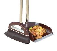 Broom Combo Set - Long Handle Dustpan Set | Easy Hair Removal Magic Broom Set with Comb Filter Efficient Cleaning Hanging Design Broom and Dustpan for Home Kitchen 34.6x11.4 Inch
