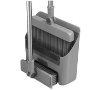 Broom Dustpan 3-in-1 90° Stand up Heavy Duty Dust Pan and Broom Set with Long Handle 180° Rotation for Indoor & Outdoor Sweeping.