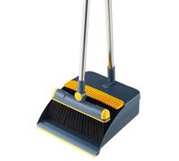 Broom Dustpan Set, Long Handle Standing Sweeping Broom, Cleaning Pan with Dustpan for Floor, Household Cleaning Accessories for Kitchen, Living Room, Bedroom, Balcony, Study, Laundry, Garage