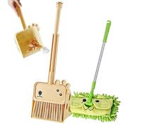 Broom Dustpan Set - Portable Cleaning Brush | Brooms Dustpan Combo, Educational Realistic Pretend Playset Housekeeping Play Set for Children for Home Bedroom Kitchen Birthday