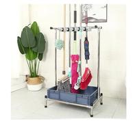 Broom Holder, Movable Broom Mop, Hand Trucks , Floor-Mounted Rack, Commercial Cleaning Tool Cart,Standing Closet Cabinet(Fi*ed,96*42*105Cm(20Slots))