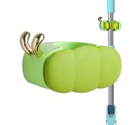 Broom Holder Wall Mount, Broom Hanger Organizer, 3.35x2.09x2.17 Inches Self-Adhesive Storage Tool with Heavy Duty Hooks, Brooms Organizer with Non-Slip Grip, Wall Mount Holder for Home, Kitchen