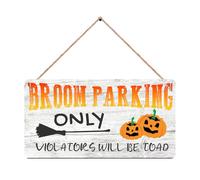 Broom Parking All Others Will Be Toad Halloween Sign for Home Witch Funny Decor Decorative String Sign Hanging Sign Rustic Plaque Door Hanger Front Porch Garden Kitchen Bathroom Farmhouse Wall Sign