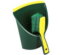 Broom Set Handbrush Dustpan 'Jumbo' Yellow/Green Claw Function