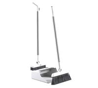 Broom Set - Three Piece Rust Proof Sweeping Duster Broom and Dustpan Set | for Home House Apartment Indoor Outdoor Floor Dorm Garage Daily Cleaning Routine Debris Collection Space Organization