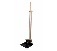 Broom Set with Dustpan Beech Wood Metal Robust Space-saving