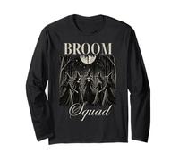 Broom Squad Coven Circle Forest Moon Womens Halloween Top Long Sleeve T-Shirt