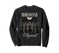 Broom Squad Coven Circle Forest Moon Womens Halloween Top Sweatshirt