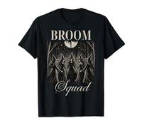 Broom Squad Coven Circle Forest Moon Womens Halloween Top T-Shirt