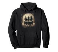 Broom Squad Sepia Ritual Circle Womens Halloween Top Pullover Hoodie