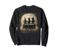 Broom Squad Sepia Ritual Circle Womens Halloween Top Sweatshirt