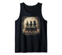 Broom Squad Sepia Ritual Circle Womens Halloween Top Tank Top