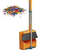 Broom with Dust Pan - Dustpan with Adjustable Handle 180 Degree Rotating Broom Combo Set,Heavy Duty Adjustable Handle Set for Bathroom, Bedroom, Garden, Dining Room