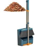 Broom with Dust Pan, Long Handle Lightweight 180° Rotating Broom Combo, Lightweight Combo for Bedroom, Garden, Kitchen, Garage, Dining Room