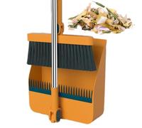 Broom with Dustpan Combo Set,Mini Cleaning Brush and Set - Tool 180 Degree Rotation, Dense Bristles for Kitchen, Garage, Garden, Dining Room, Bathroom, Lobby