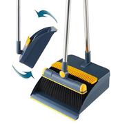 Broom with Dustpan Set - Hand Broom Desk, Hand Broom Natural | Upright Broom for House Cleaning, Suitable Study Room, Space Saving Storage, Dustpan Set for Floor, Efficient Cleaning