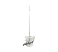 Broombi and Dustpan Set - All-Surface Silicone Broom & Squeegee for Indoor Cleaning - Sweeps Glass, Dust, Removes Pet Hair, Liquids - Smooth Floors, Rugs, Windows - One-Click Smart Dustpan (Grey)
