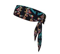 Broomstick Bonanza Sports Headband Tie Double-Sided Breathable Sweat-Absorbing Band for Running Cycling Gym Workouts Head Tie Adjustable Fit