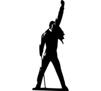 Broomsticker Freddie Mercury Queen Music Large Silhouette Wall Sticker Decal Removable Wall Art Transfer Tattoo (Small: 30cm x 75cm / 12" x 30")