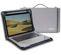 Broonel Grey Leather Laptop Messenger Case - Compatible with ASUS Chromebook 14 CX1400CKA