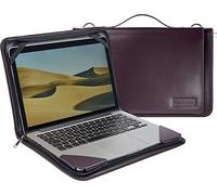 Broonel Purple Leather Laptop Messenger Case - Compatible with ASUS Zenbook A14 UX3407QA 14" Laptop