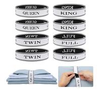 BROPGOD 8 Pcs Bed Sheet Organizer Bands with Velcro-Adjustable Sheet Organizers and Storage Label Bands for Linen Closet-Elastic Bedding Sheet Keeper Straps for Bedsheet Sets (Mix 8PCs)