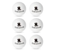 Brosash Bachelor Party Beer Pong Balls - Team Groom 6 Pack Ping Pong Ball Set | Groomsman Proposal Gifts Idea Favors for Drinking Games Gag Gift Ideas Decorations Naughty Supplies Funny Bach Bash