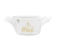 Brosash Bride Fanny Pack - White Bachelorette Party Waist Bag with Adjustable Strap | Bridal Shower Gift Honeymoon Travel Must-Have for Bride Accessories For Bachelorette Party Wedding Supplies