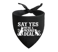 Brosash Say Yes, We’re a Package Deal - Proposal Dog Bandana - Cute Engagement Pet Accessory for Surprise Proposals - Funny Triangle Scarf for Dogs - Wedding Engagement Gift Idea for Couples