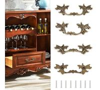 Brosay French Provincial Drawer Pulls European Style Vintage Cabinet Handles 5 Inch Shabby Chic Drawer Handles for Furniture Cupboard Dresser Closet Door 4Pcs(Bronze)