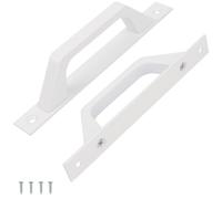 Brosay Sliding Barn Door Handles Black Aluminum Alloy Gate Door Handle with Screws for Wood Door Barn Doors Gates Garages Shed Cabinet Closet Drawer Pull2 Pcs (White)