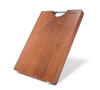 Brosisincorp Real Solid Sapele Cutting Board One Piece No Glue Non Toxic All Whole Single Wood Butcher Block Thick Hard Wood Heavy Duty Edge Grain (Large, 15.74"L*11.81"W*1.18"Th)