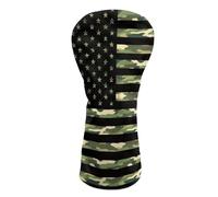 Brosoneto American Flag Camo Print Golf Head Covers, Golf Club Covers, Driver Headcovers, Golf Club Covers, Fairway Woods Head Covers for Men and Women Golfers